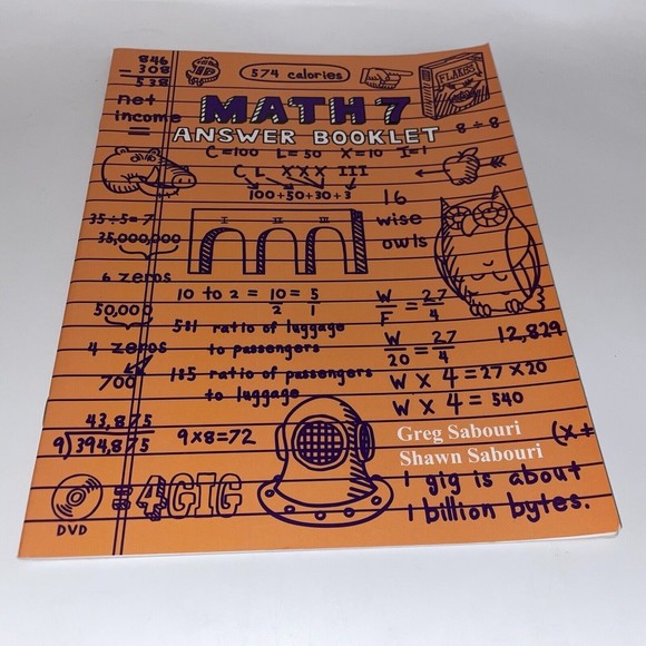 MATH 7 Teaching Textbooks Answer Booklet Only Greg Sabouri Homeschool Curriculum - Picture 1 of 6